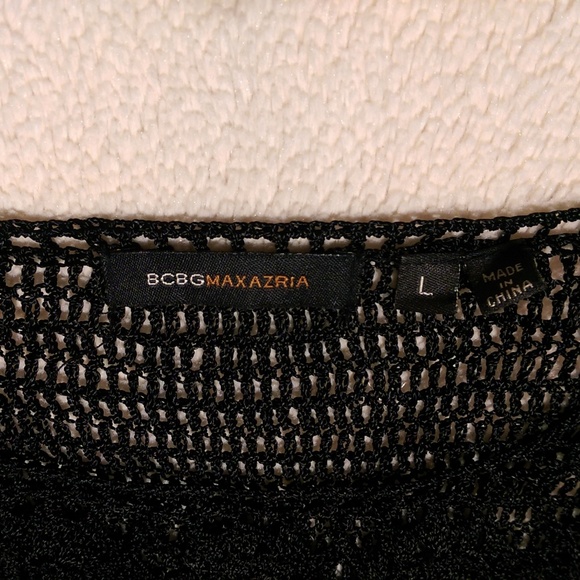 BCBGMAXAZRIA Crochet Mesh Scoop Neck Top Size LG - Picture 5 of 5